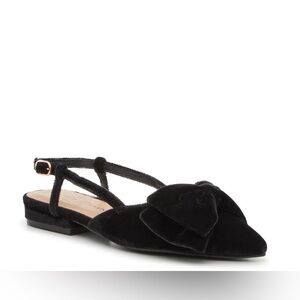 Chinese Laundry Black Bow Slingback Flats